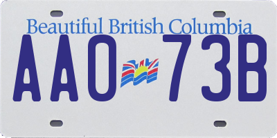 BC license plate AA073B