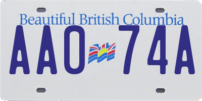 BC license plate AA074A