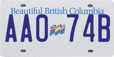 BC license plate AA074B