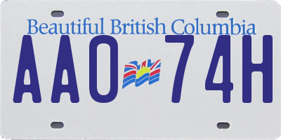 BC license plate AA074H