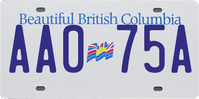 BC license plate AA075A