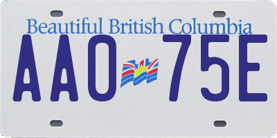 BC license plate AA075E