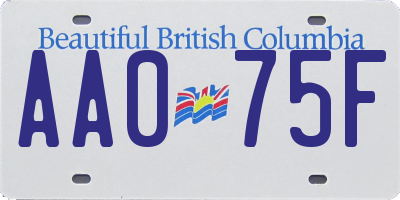 BC license plate AA075F
