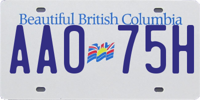 BC license plate AA075H