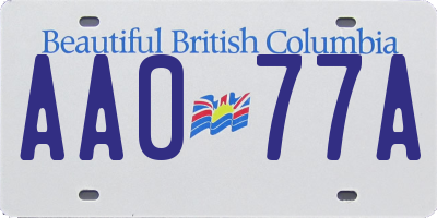 BC license plate AA077A