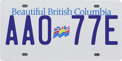 BC license plate AA077E