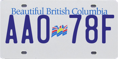 BC license plate AA078F