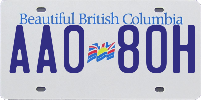 BC license plate AA080H