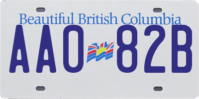 BC license plate AA082B