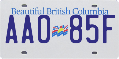 BC license plate AA085F