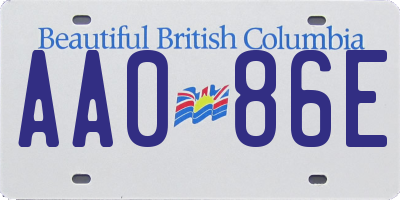 BC license plate AA086E