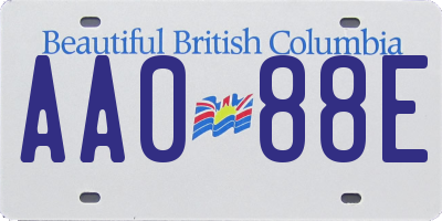 BC license plate AA088E