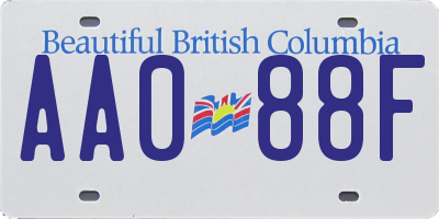 BC license plate AA088F