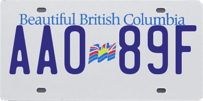 BC license plate AA089F