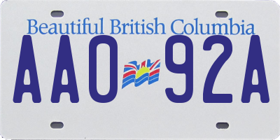 BC license plate AA092A