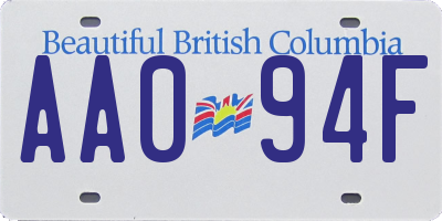 BC license plate AA094F