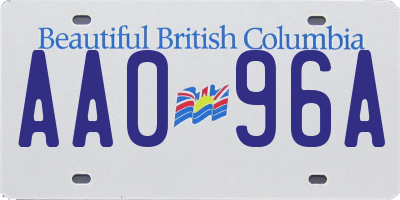 BC license plate AA096A