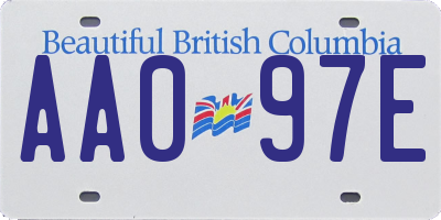 BC license plate AA097E