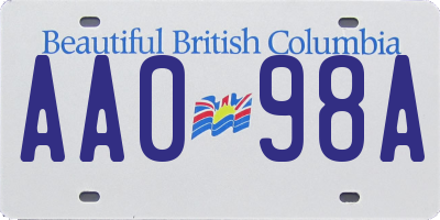 BC license plate AA098A