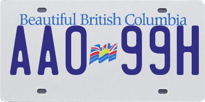 BC license plate AA099H