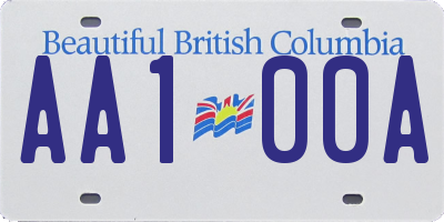 BC license plate AA100A
