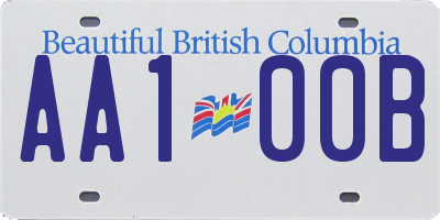 BC license plate AA100B