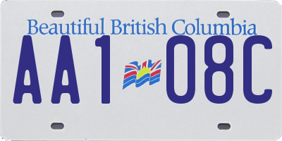BC license plate AA108C