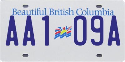 BC license plate AA109A