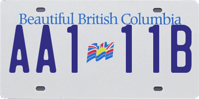 BC license plate AA111B