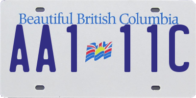BC license plate AA111C