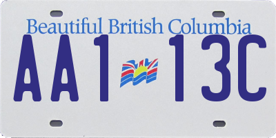 BC license plate AA113C