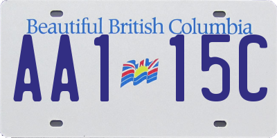 BC license plate AA115C