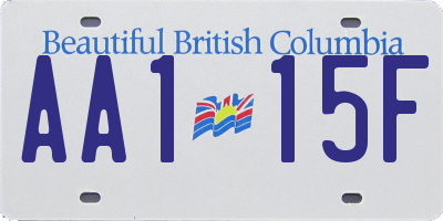 BC license plate AA115F