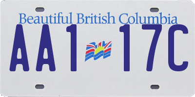 BC license plate AA117C