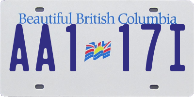 BC license plate AA117I