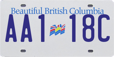 BC license plate AA118C