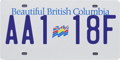 BC license plate AA118F
