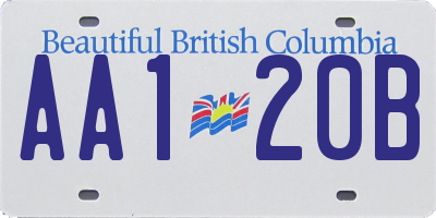 BC license plate AA120B