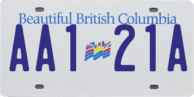 BC license plate AA121A