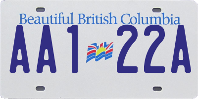 BC license plate AA122A