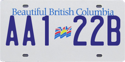 BC license plate AA122B