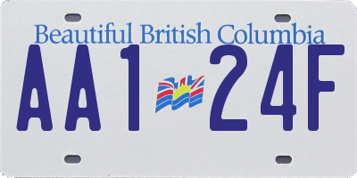 BC license plate AA124F