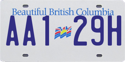 BC license plate AA129H