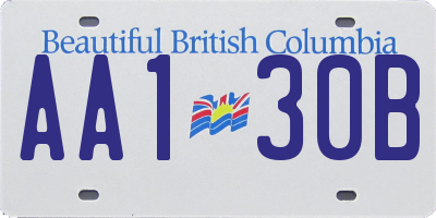 BC license plate AA130B