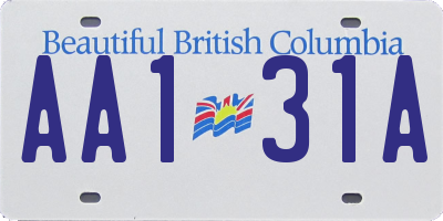 BC license plate AA131A