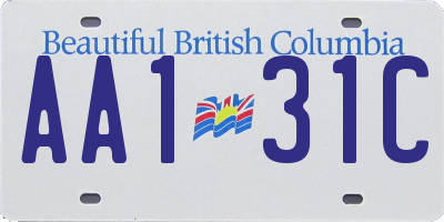 BC license plate AA131C