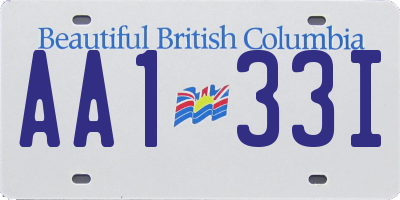 BC license plate AA133I