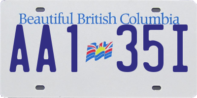 BC license plate AA135I