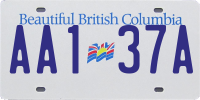 BC license plate AA137A