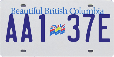 BC license plate AA137E
